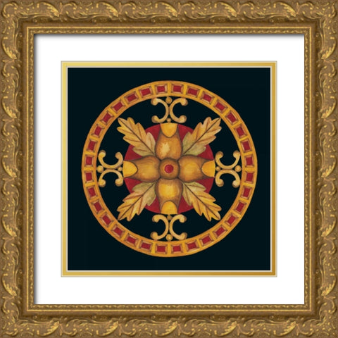 Rosette IV Gold Ornate Wood Framed Art Print with Double Matting by Anderson , Lee