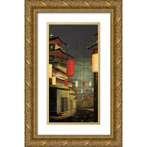 Lumiere II Gold Ornate Wood Framed Art Print with Double Matting by Amori