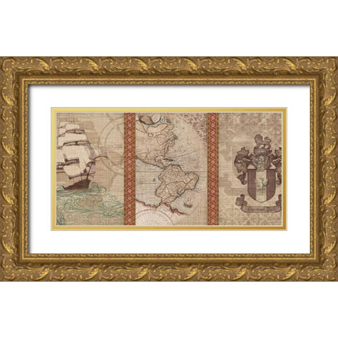 Voyage to Discovery II Gold Ornate Wood Framed Art Print with Double Matting by Amori