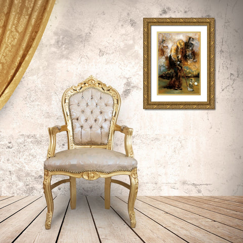 Swingin Gold Ornate Wood Framed Art Print with Double Matting by Azim, Roya