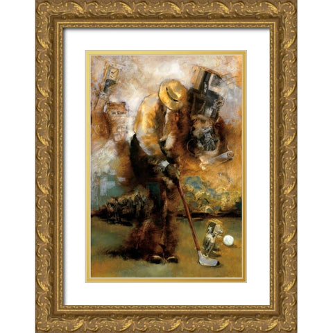 Swingin Gold Ornate Wood Framed Art Print with Double Matting by Azim, Roya