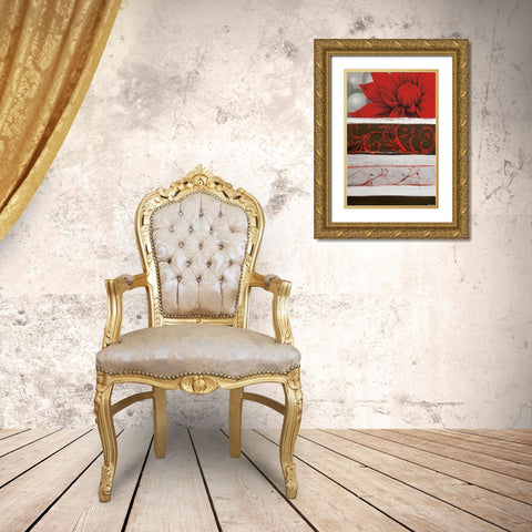 Sumptuous Red Gold Ornate Wood Framed Art Print with Double Matting by Copley, Jasmin Zara