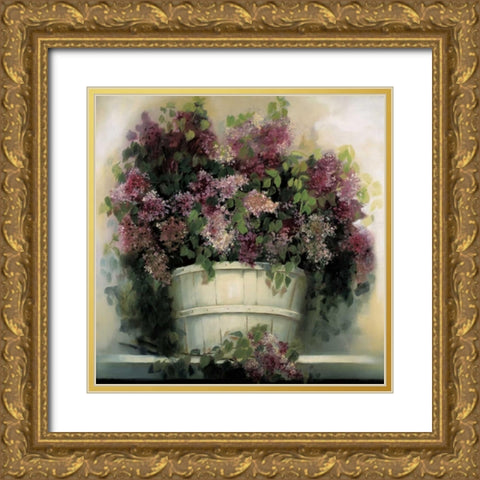 Lilac Gathering Gold Ornate Wood Framed Art Print with Double Matting by Dern, Andrea