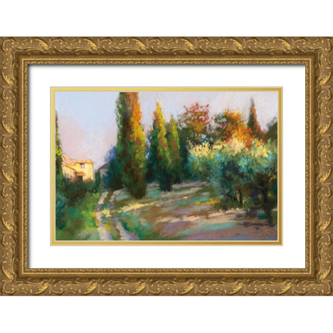 To the Villa Gold Ornate Wood Framed Art Print with Double Matting by Debrosky, Christine