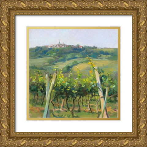 Flauvigny View Gold Ornate Wood Framed Art Print with Double Matting by Debrosky, Christine