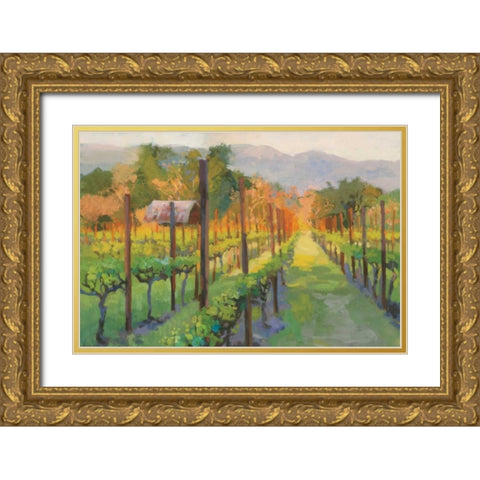 Silverado Afternoon Gold Ornate Wood Framed Art Print with Double Matting by Debrosky, Christine