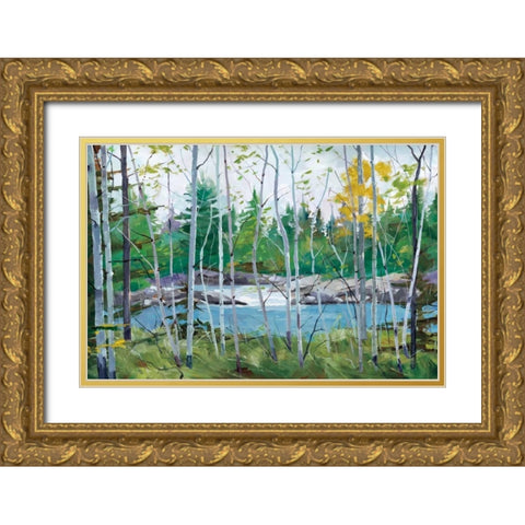 Oxtounge Rapids Gold Ornate Wood Framed Art Print with Double Matting by Forsythe, Graham