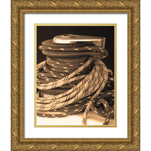 The Drasnin Nautical Series I Gold Ornate Wood Framed Art Print with Double Matting by Gilboa, Marina Drasnin