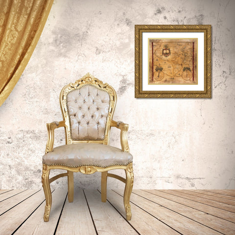 Nova Totius Gold Ornate Wood Framed Art Print with Double Matting by Jardine, Liz