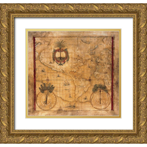 Nova Totius Gold Ornate Wood Framed Art Print with Double Matting by Jardine, Liz
