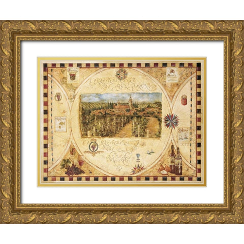 Hilltop Winery Gold Ornate Wood Framed Art Print with Double Matting by Jardine, Liz