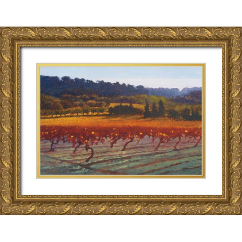 Saint Saturnin-l-Apt Gold Ornate Wood Framed Art Print with Double Matting by Lovelace, Kent