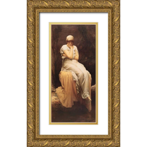 Solitude Gold Ornate Wood Framed Art Print with Double Matting by Leighton, Lord Frederic