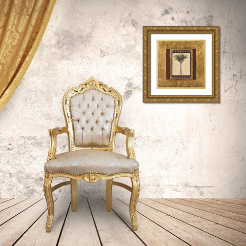Stately Palm I Gold Ornate Wood Framed Art Print with Double Matting by Mindeli