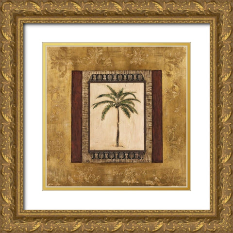Stately Palm II Gold Ornate Wood Framed Art Print with Double Matting by Mindeli