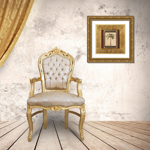Stately Palm II Gold Ornate Wood Framed Art Print with Double Matting by Mindeli