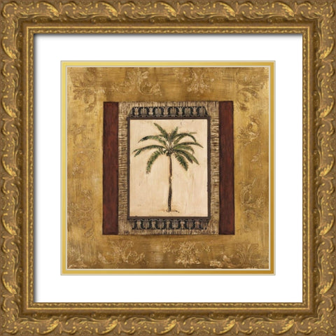 Stately Palm II Gold Ornate Wood Framed Art Print with Double Matting by Mindeli