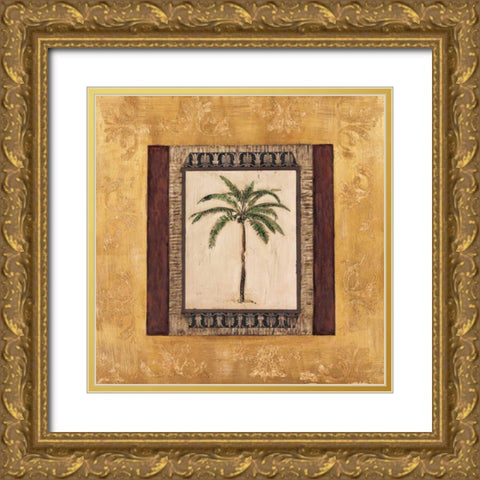Stately Palm II Gold Ornate Wood Framed Art Print with Double Matting by Mindeli