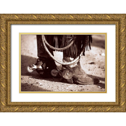 Standing Gold Ornate Wood Framed Art Print with Double Matting by OMara, James