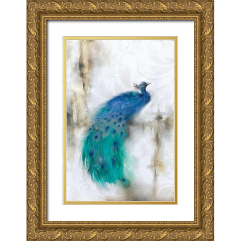 Jewel Plumes I Gold Ornate Wood Framed Art Print with Double Matting by Prior, J.P.
