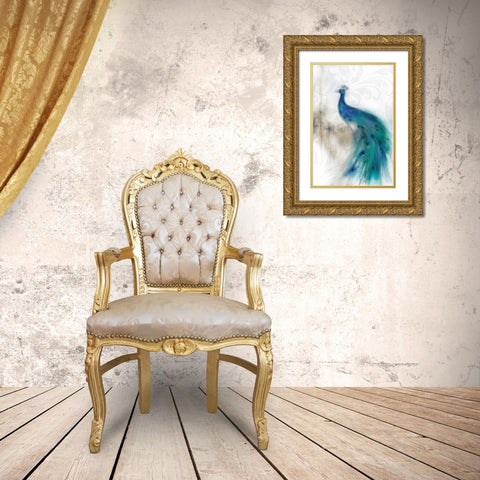 Jewel Plumes II Gold Ornate Wood Framed Art Print with Double Matting by Prior, J.P.