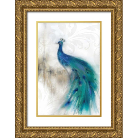Jewel Plumes II Gold Ornate Wood Framed Art Print with Double Matting by Prior, J.P.
