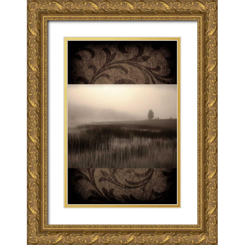 Misty Morning Gold Ornate Wood Framed Art Print with Double Matting by Pahl, Janel