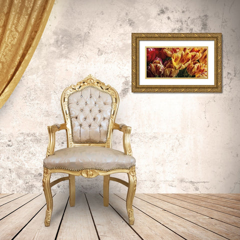 Floral Tapestry Gold Ornate Wood Framed Art Print with Double Matting by Pahl, Janel