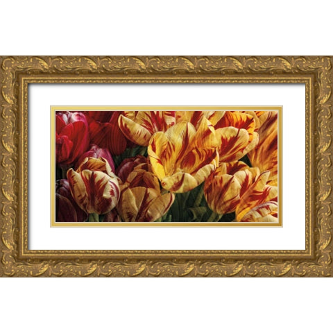 Floral Tapestry Gold Ornate Wood Framed Art Print with Double Matting by Pahl, Janel