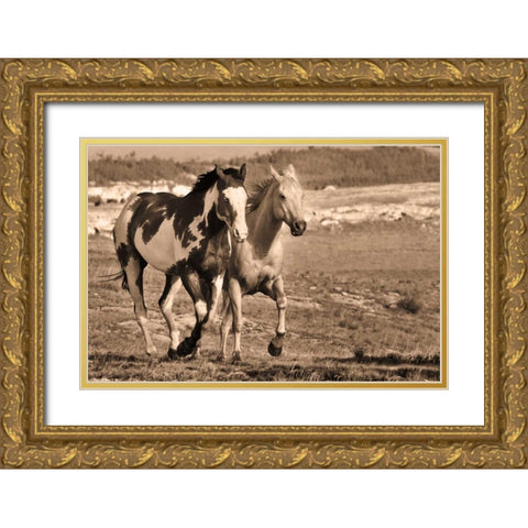Wait Up Gold Ornate Wood Framed Art Print with Double Matting by Caro, Wendy
