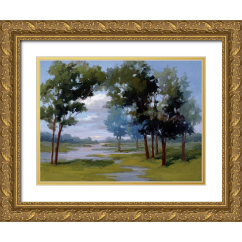 Wandering Water Gold Ornate Wood Framed Art Print with Double Matting by McMurry, Vicki