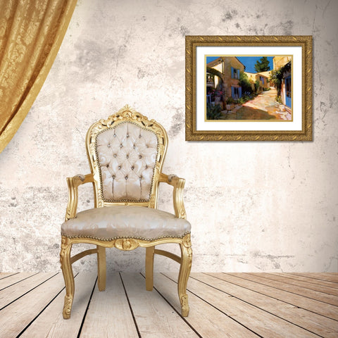Village in Provence Gold Ornate Wood Framed Art Print with Double Matting by Craig, Philip