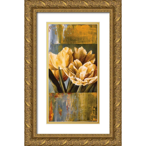 Floral Radiance II Gold Ornate Wood Framed Art Print with Double Matting by Thompson, Linda