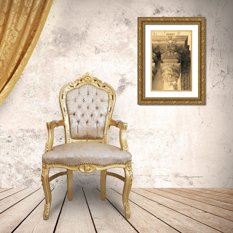 Column I Gold Ornate Wood Framed Art Print with Double Matting by Gilboa, Marina Drasnin