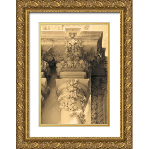 Column I Gold Ornate Wood Framed Art Print with Double Matting by Gilboa, Marina Drasnin