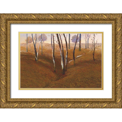 French Oaks Gold Ornate Wood Framed Art Print with Double Matting by Lovelace, Kent