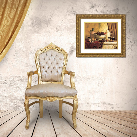 Italian Feast Gold Ornate Wood Framed Art Print with Double Matting by Speck, Loran