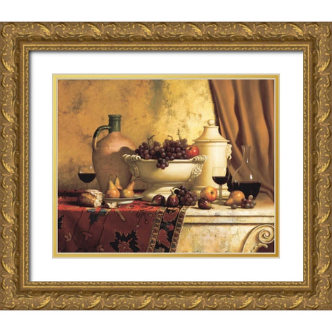 Italian Feast Gold Ornate Wood Framed Art Print with Double Matting by Speck, Loran