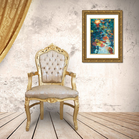 Dancing on Water Gold Ornate Wood Framed Art Print with Double Matting by Young, Donna