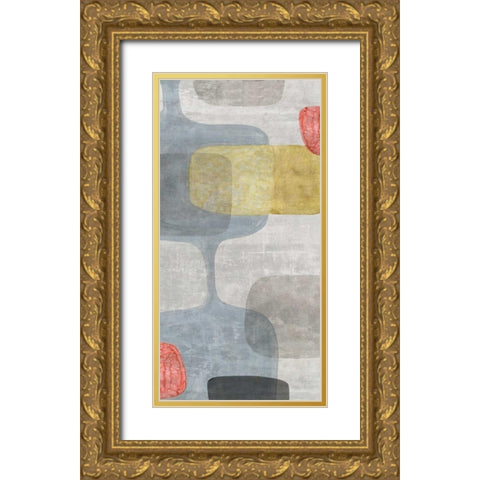 Mid Century Neutral I Gold Ornate Wood Framed Art Print with Double Matting by Watts, Eva