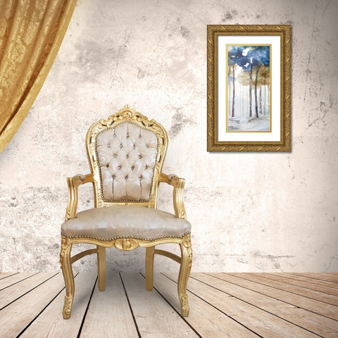 In the Blue Forest III Gold Ornate Wood Framed Art Print with Double Matting by Watts, Eva
