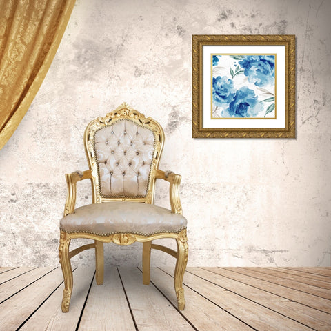 Imogen II Indigo Version Gold Ornate Wood Framed Art Print with Double Matting by Watts, Eva