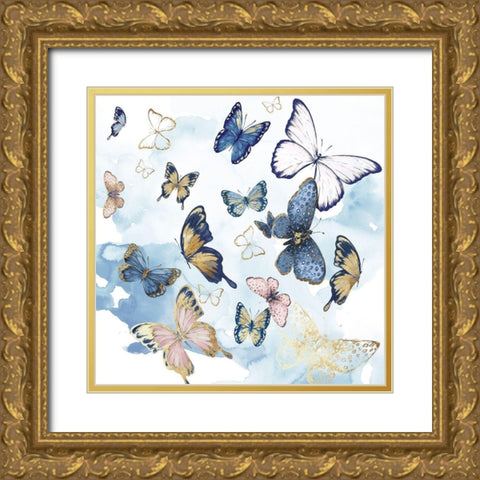 Symphony of Monarch Gold Ornate Wood Framed Art Print with Double Matting by Watts, Eva