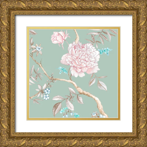 Oriental Garden II Gold Ornate Wood Framed Art Print with Double Matting by Watts, Eva