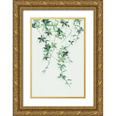 Enchanting Vine Gold Ornate Wood Framed Art Print with Double Matting by Watts, Eva