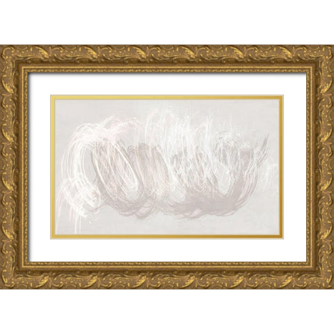 Line Vortex Gold Ornate Wood Framed Art Print with Double Matting by Watts, Eva