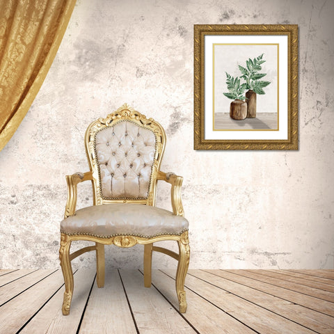 Fern and Wood II Gold Ornate Wood Framed Art Print with Double Matting by Watts, Eva
