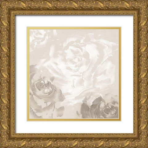 Neutral Florals I Gold Ornate Wood Framed Art Print with Double Matting by Watts, Eva