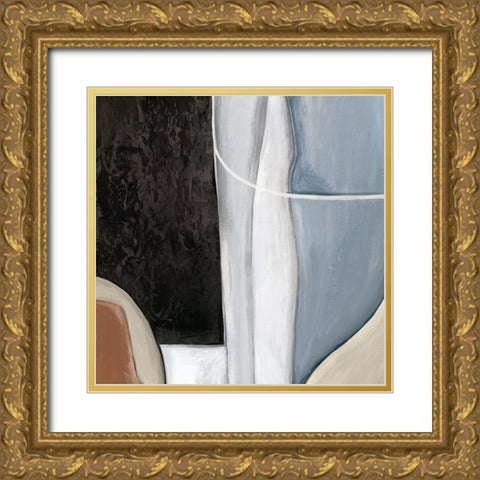 Blue Match II Gold Ornate Wood Framed Art Print with Double Matting by Watts, Eva
