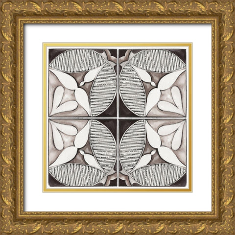 Decorative Tile II Gold Ornate Wood Framed Art Print with Double Matting by Watts, Eva